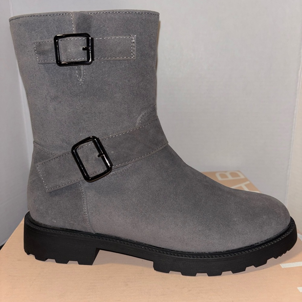 JUSTFAB Demi Buckle Boots Grey US 10